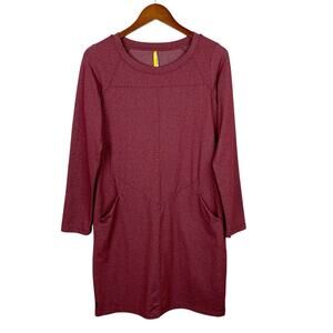 Lole Dress Long Sleeve Red Pockets Above Knee UPF 50+ Stretch Women's M